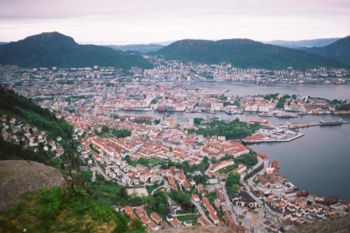 Oversiktsbilde over Bergen